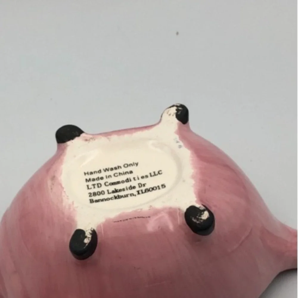 2 Nesting Stacking Pig Measuring Bowls 1 Cup, 1.5 Cup Replacement Pink Ceramic